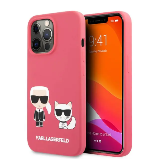 Karl Lagerfeld for iPhone13 Pro Max 6,7'' pinkhard case Silicone Karl & Choupette (KLHCP13XSSKCP)