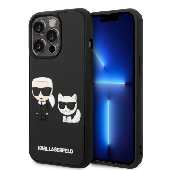 Karl Lagerfeld “Karl & Choupette” 3D Rubber Back Cover Case Θήκη Σιλικόνης –  iPhone 14 Pro Max (Black) (KLHCP14X3DRKCK)