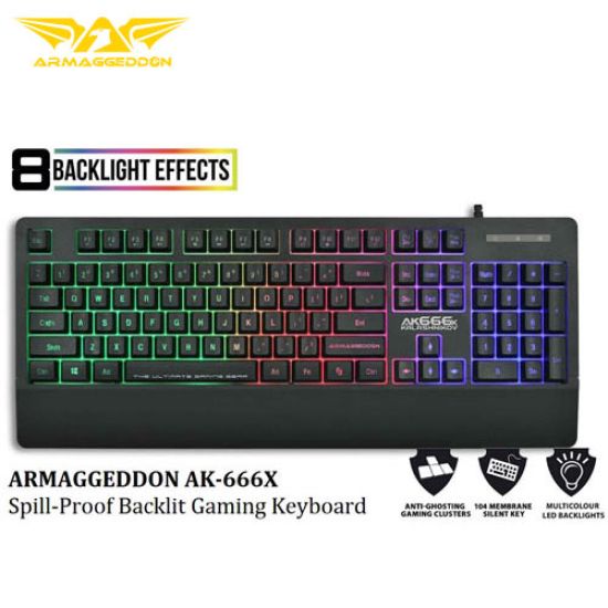 ARMAGGEDDON AK-666X GAMING KEYBOARD 8 BACKLIGHT EFFECTS
