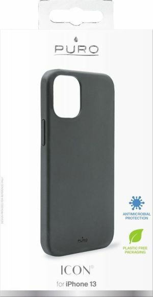 Puro Icon Anti-Microbial Back Cover Σιλικόνης Μαύρο (iPhone 13)