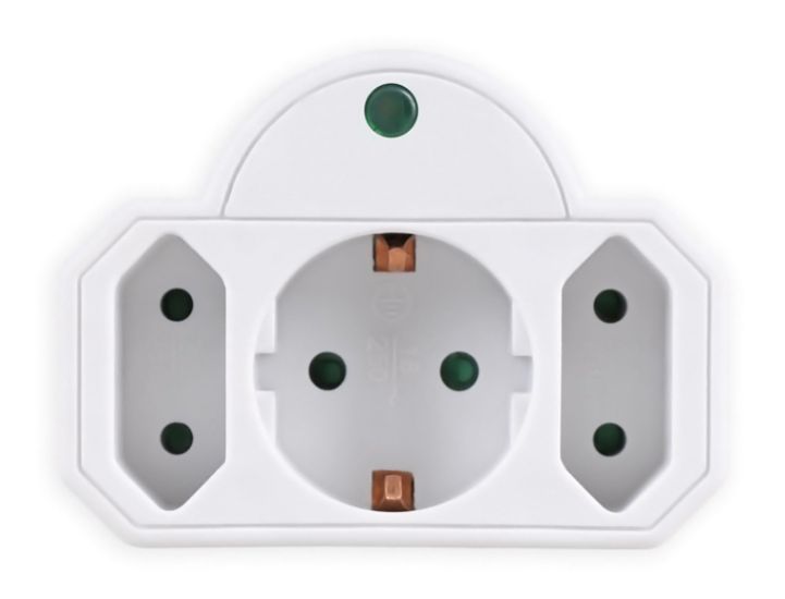 POWERTECH αντάπτορας ρεύματος PT-816, 1x schuko, 2x euro, 16A, λευκός