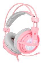 SADES Gaming Headset A6, multiplatform, USB, LED, ροζ
