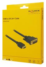DELOCK καλώδιο HDMI σε DVI 24+1 85654, 7.92Gbps, 2K, 2m, μαύρο