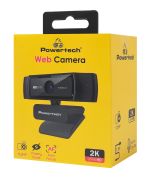 POWERTECH web camera PT-1428, 5MP, 2K QHD, αυτόματη εστίαση, 1.5m, μαύρη