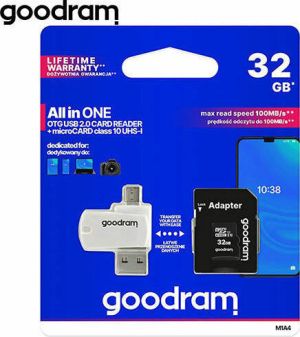 GoodRAM M1A4 microSDHC 32GB Class 10 U1 UHS-I με αντάπτορα
