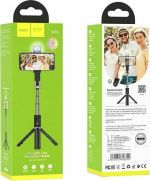 Hoco K16 Selfie Stick Τρίποδο Κινητού με Bluetooth Μαύρο με Led Light
