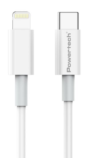 POWERTECH καλώδιο USB-C σε Lightning PTR-0107, 20W, PD, 1m, λευκό