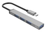 ORICO USB-C hub AH-13, 4x USB ports, γκρι