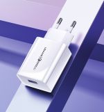 USAMS φορτιστής τοίχου T22, 1x USB, QC3.0 18W 3A, λευκός