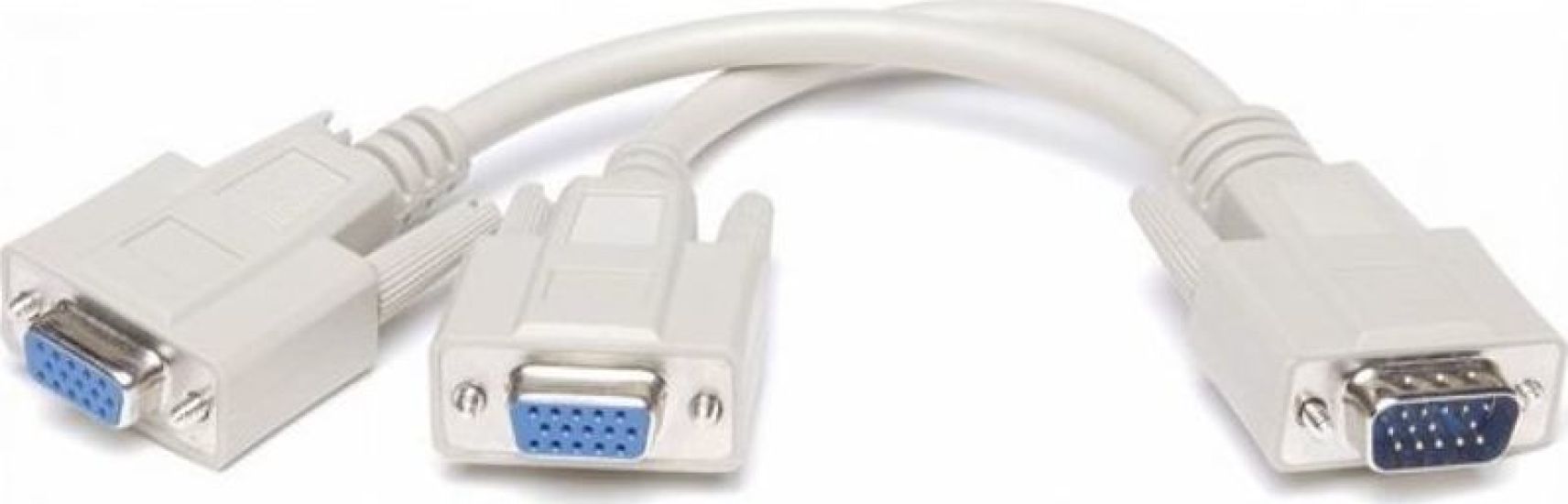 Powertech CAB-G006 VGA Splitter Male -> 2x VGA female 0.20m Γκρι