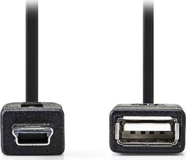 Nedis USB 2.0 Cable USB-A male - USB-B female 0.2m (CCGP60315BK02)