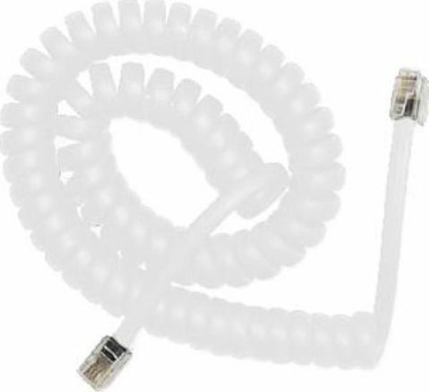 Cablexpert TC4P4CS-2M-W Σπιράλ Τηλεφωνικό Καλώδιο RJ10 4P4C 2m Λευκό