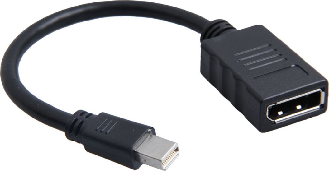 Powertech CAB-DP021 Μετατροπέας mini DisplayPort male σε DisplayPort female Black