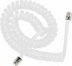 Cablexpert TC4P4CS-2M-W Σπιράλ Τηλεφωνικό Καλώδιο RJ10 4P4C 2m Λευκό