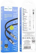 Hoco UPA26 Braided USB 2.0 Cable USB-C male - 3.5mm Μαύρο 1m