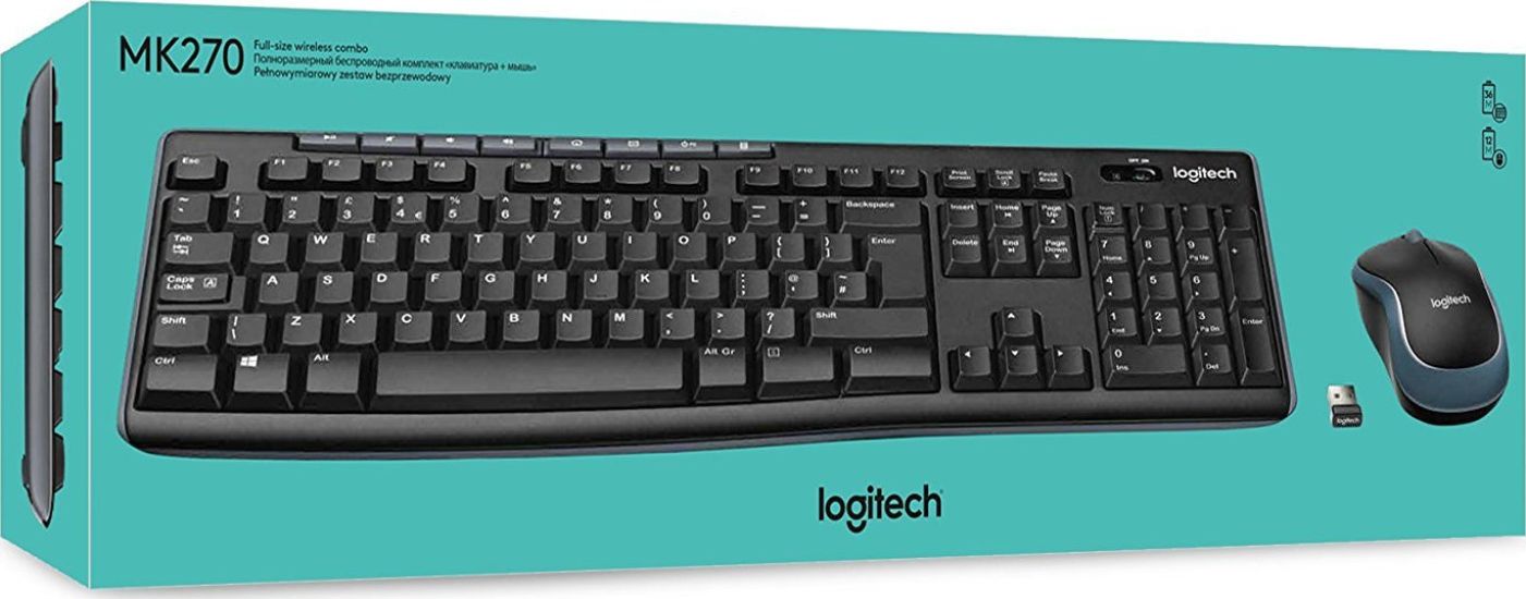 Logitech Wireless Combo MK270 Ασύρματο Σετ Πληκτρολόγιο & Ποντίκι Ελληνικό