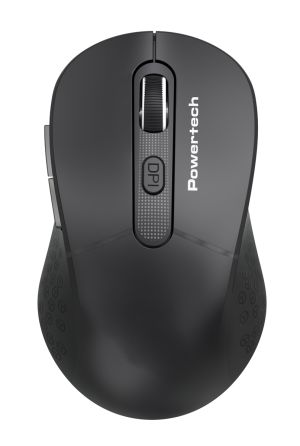 POWERTECH ασύρματο ποντίκι PT-1466, USB δέκτης, έως 1600DPI, μαύρο