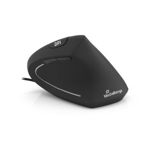 MediaRange MROS230 Corded ergonomic 6-button optical mouse for right-handers (Black, Wired)