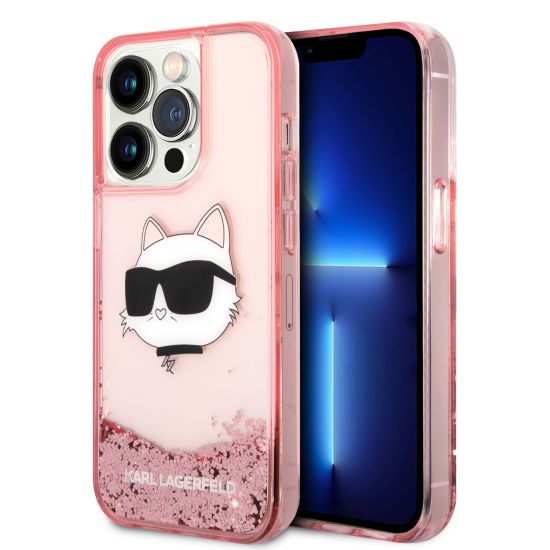 Karl Lagerfeld Choupette’s Head NFT Liquid Glitter Case Θήκη προστασίας από σιλικόνη – iPhone 14 Pro Max (Ροζ – KLHCP14XLNCHCP)