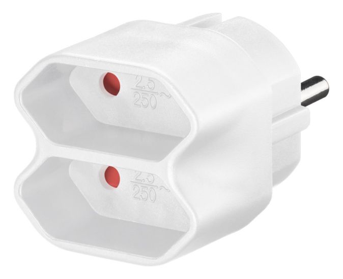 GOOBAY αντάπτορας ρεύματος 51000, 2x Euro, 230V 2.5A, λευκός