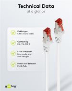GOOBAY καλώδιο δικτύου 95587, CAT 6 S/FTP, copper, 250MHz, 1.5m, λευκό