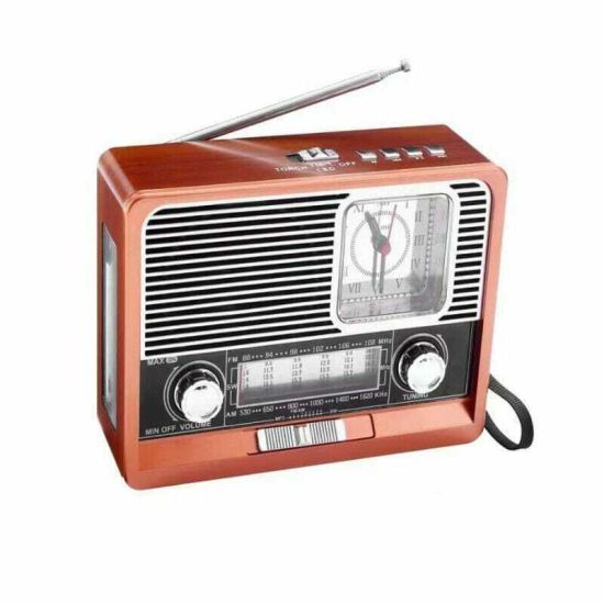 EC2113BT Retro Φορητό Ραδιόφωνο Επαναφορτιζόμενο με Bluetooth και USB Καφέ