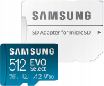 Samsung Evo Select MB-ME512KA microSDXC 512GB Class 10 U3 V30 A2 UHS-I με αντάπτορα
