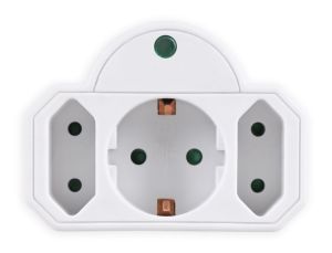 POWERTECH αντάπτορας ρεύματος PT-816, 1x schuko, 2x euro, 16A, λευκός