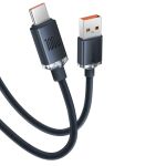 Baseus Crystal Shine Braided USB 2.0 Cable USB-C male - USB-A male Μαύρο 1.2m (CAJY000401)