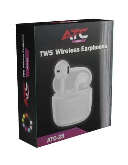 ATC ATC-25 In-ear Bluetooth Handsfree Ακουστικά με Θήκη Φόρτισης Λευκά