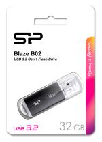 SILICON POWER USB Flash Drive Blaze B02, 32GB, USB 3.2 Gen 1, Black