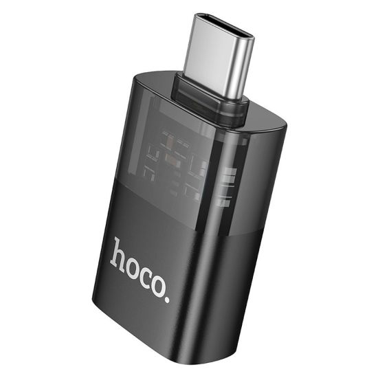 Hoco UA36B OTG USB-C (Male) to USB-A (Female) χρώμα Transparent Black
