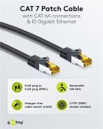 GOOBAY καλώδιο δικτύου 91626, CAT 7 S/FTP, copper, 500MHz, 5m, μαύρο