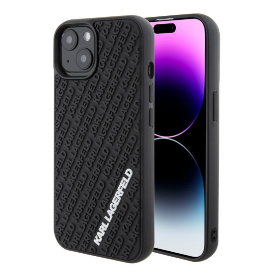 Karl Lagerfeld “Karl 3D Logo Cover” Hard Case Θήκη προστασίας από σιλικόνη – iPhone 15 (Black – KLHCP15S3DMKRLK)