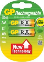 GP Batteries Επαναφορτιζόμενες Μπαταρίες AA Ni-MH 1800mAh 1.2V 2τμχ