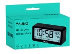 BRUNO ξυπνητήρι BRN-0128 με μέτρηση θερμοκρασίας και υγρασίας, μαύρο