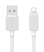 USAMS καλώδιο Lightning σε USB US-SJ689, 12W, 480Mbps, 1m, λευκό