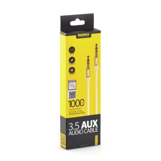 Remax RM-L100 Καλώδιο 3.5mm male - 3.5mm male Λευκό 1m
