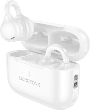 Borofone BW95 Cancion Open Ear Bluetooth Handsfree Ακουστικά με Θήκη Φόρτισης Λευκά