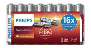 PHILIPS Power αλκαλικές μπαταρίες LR03P16F/10, AAA LR03 1.5V, 16τμχ