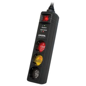 Crystal Audio CP3-1300-70 Πολύπριζο Ασφαλείας 3 Θέσεων με Διακόπτη και Καλώδιο 1.5m Μαύρο
