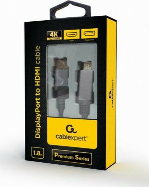 Cablexpert DisplayPort male - HDMI male 1.8m Μαύρο (CC-DP-HDMI-4K-6)