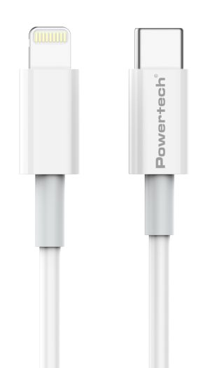 POWERTECH καλώδιο USB-C σε Lightning PTR-0107, 20W, PD, 1m, λευκό