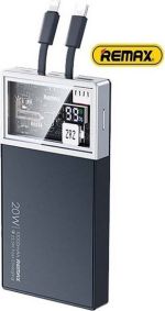 REMAX RPP-507 POWER BANK FLY SERIES USB 20W+22.5W PD+QC POWER DELIVERY WITH CABLE TYPE-C + LIGHTNING 10000MAH BLACK