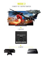 POWERTECH HDMI Bi-Direction switch 2 σε 1, 4K x 2K & 3D, μαύρο CAB-H112