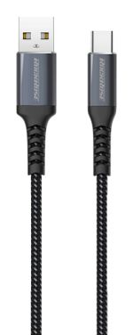 ROCKROSE καλώδιο USB σε USB Type-C Powerline AC, 3A 15W, 1m, μαύρο-μπλε