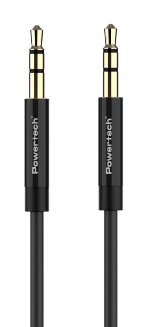 POWERTECH καλώδιο 3.5mm prime PTR-0088, AUX, 3 pin, copper, 3m, μαύρο