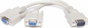 Powertech CAB-G006 VGA Splitter Male -> 2x VGA female 0.20m Γκρι