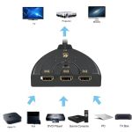 POWERTECH CAB-H077 HDMI Switch 3x1 pigtail, 4K x 2K & 3D, 0.50m, Black