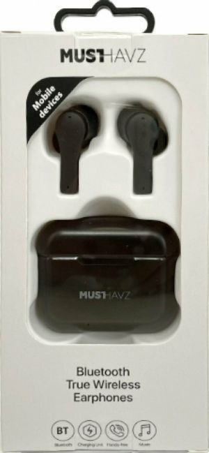 Musthavz MHTWS268 In-ear Bluetooth Handsfree Ακουστικά με Θήκη Φόρτισης Μαύρα